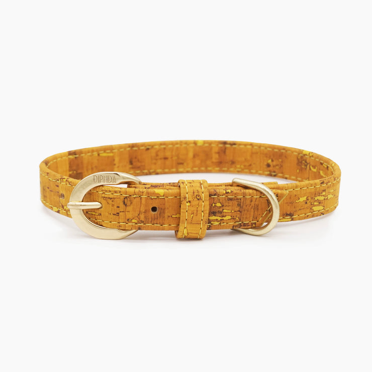 Honey Yellow Cork Leather Collar-DIPHDA