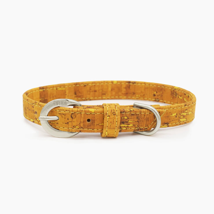 Honey Yellow Cork Leather Collar-DIPHDA
