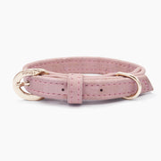 Shop our vegan leather rose pink cork pet collar, a cruelty-free and sustainable pet accessory for your beloved pet. Made from eco-friendly materials, this dog and cat collar combines style and ethics, perfect for conscious pet owners. Cruelty-free, luxury dog collar, unique pet collar, boho chic pet accessories, premium collars, organic look, ethically made, handmade in the USA, LGBTQIA woman-owned, for the fashion dog. #color_gold-color