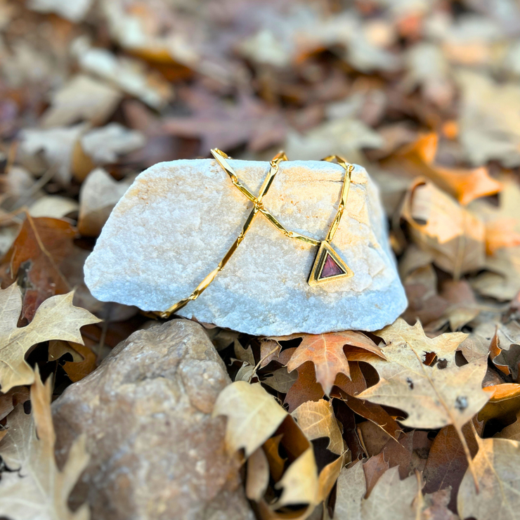 The Mini Prism Necklace in Gold