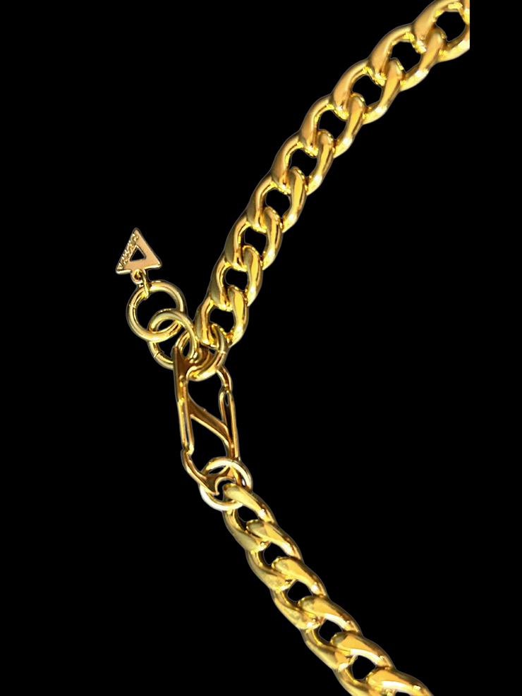 DIPHDA Slayed Heart Necklace with spike heart pendant on flat curb chain, available in gold or stainless steel—bold unisex statement jewelry handcrafted in LA.