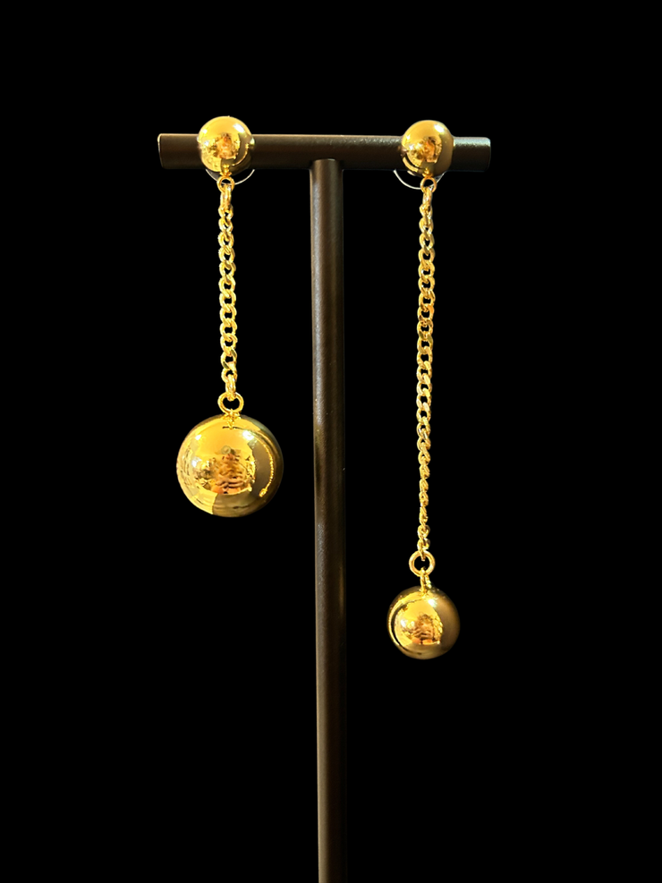 Gold Wrecking Ball Earrings – by DIPHDA