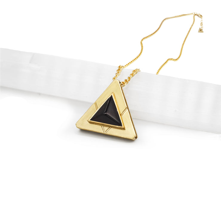 Buy AYESHA Womens Metallic Gold Paper Clip Link Triangle Pendant Western  Statement Necklace | Shoppers Stop